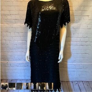 ❤️ VINTAGE Sequins Black DRESS